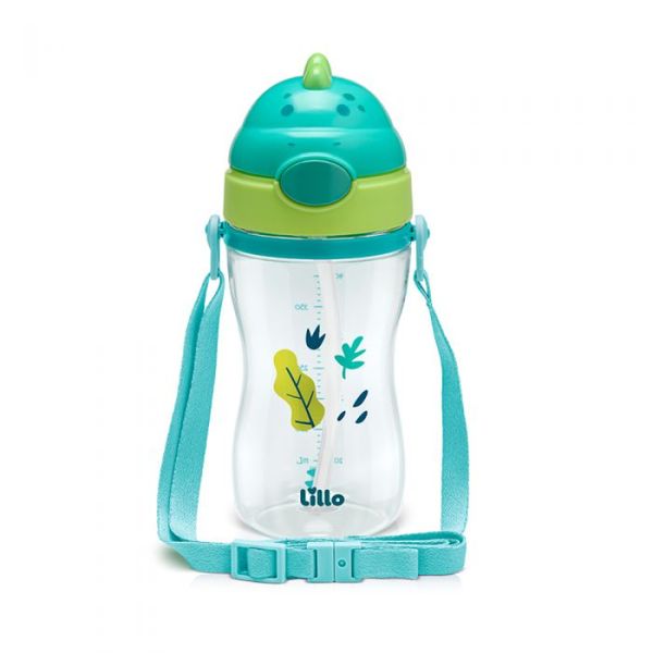 COPO INFANTIL COM CANUDO 400ML - DINOSSAURO