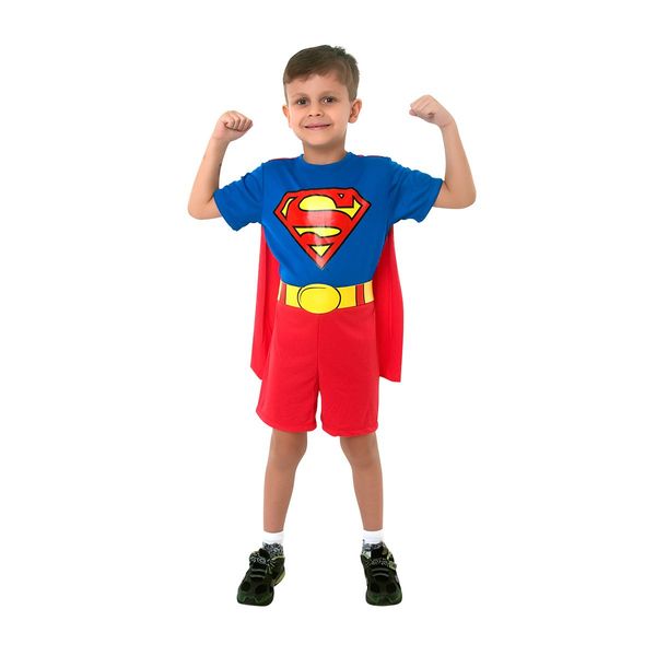 Fantasia Infantil - Super Homem Curto - Tamanho P (3 a 5 anos) - 10275 - Sulamericana
