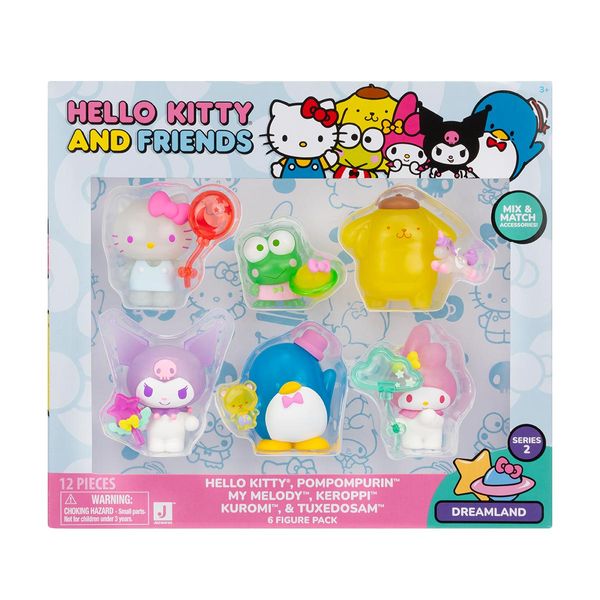 Hello Kitty, Pack 6 Bonecos Coleção Dreamland - Série 2