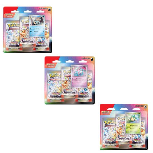 Jogo de Cartas - Pokémon - EV8.5 - Blister Triplo - Modelos Sortidos - Copag Jogo de Cartas - Pokémon - EV8.5 - Blister Triplo Glaceon - Copag