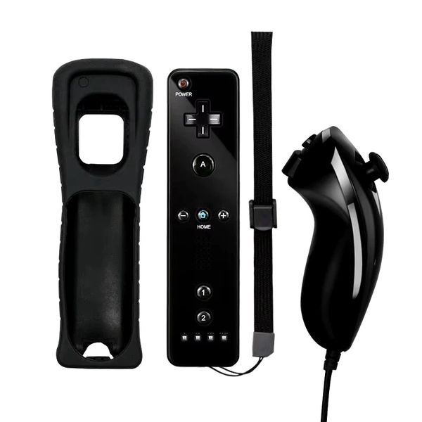 Controle Compativel Nintendo Wii e Wii U com Nunchuk Preto