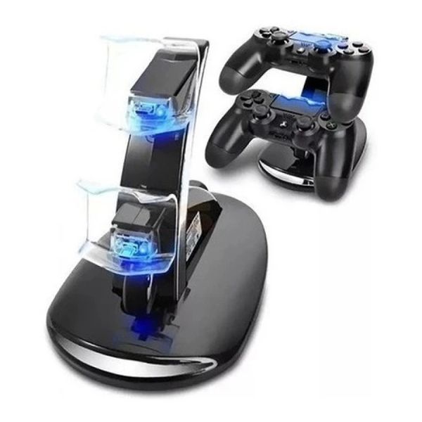 Controle Playstation 4 Suporte Carregador Base Duplo Led Usb