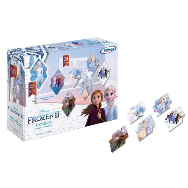 Jogo da Memória Frozen 2 Disney Xalingo 24 peças em Madeira