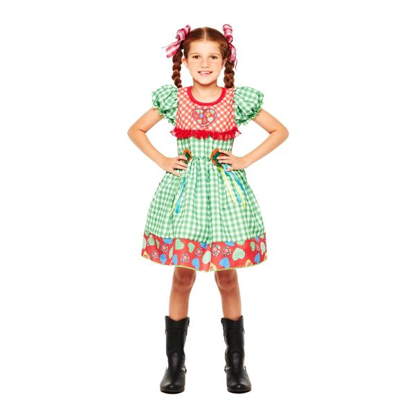 Vestido Infantil Festa Junina Quadrilha Menina Caipirinha Marinete M