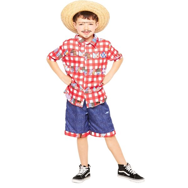 Camisa Infantil para Festa Junina Menino Listrada Rastapé GG