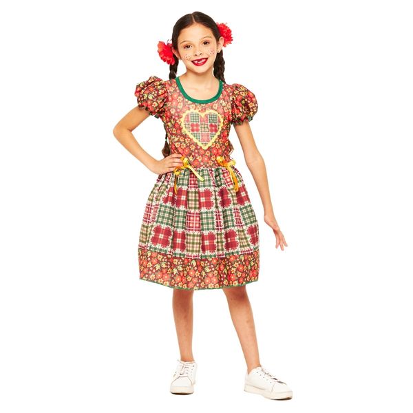 Vestido Infantil Festa Junina Quadrilha Menina Caipirinha Chica GG