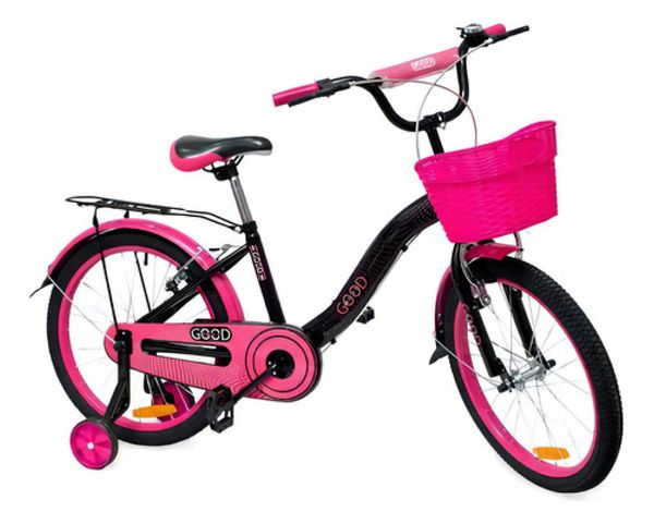 Bicicleta Infantil Good Mood Aro 20 Freio V-Brake sem Marchas | Girl Power Preto