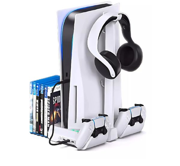 Controle PlayStation 5 Carregador Base Cooler Ps5 Branco