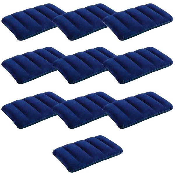 Kit 10 Travesseiros Inflável Intex Camping Viagem Cama Colchão Praia