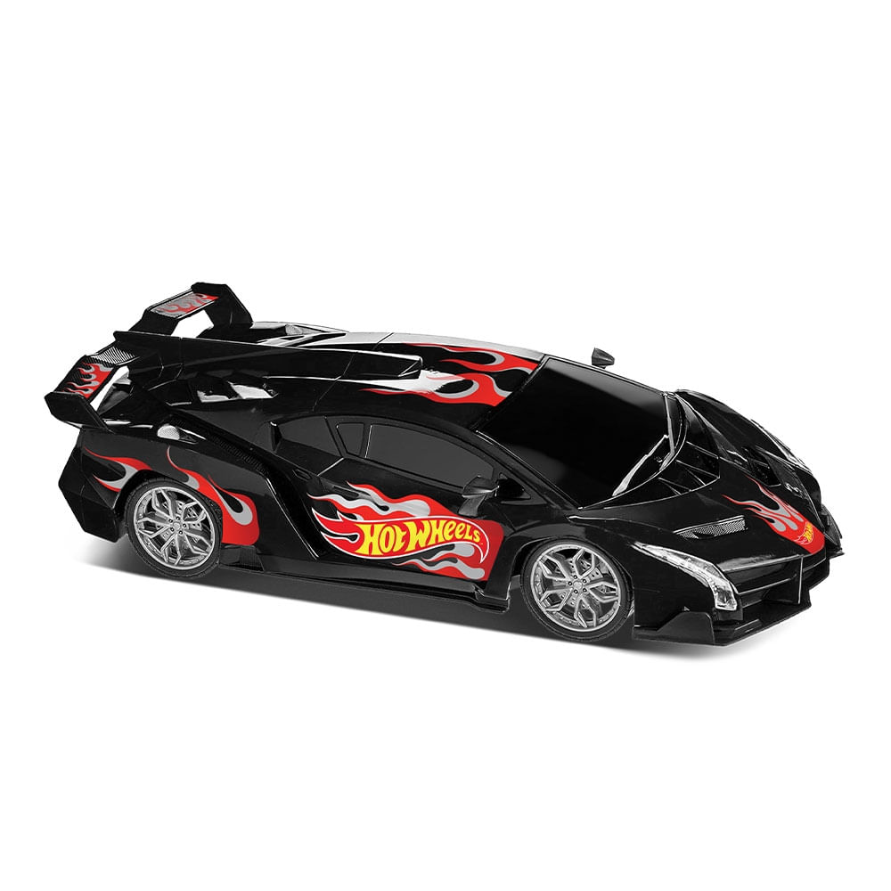 Carro De Corrida - Hot Whells - 1:16 Rc - Turbo - Preto