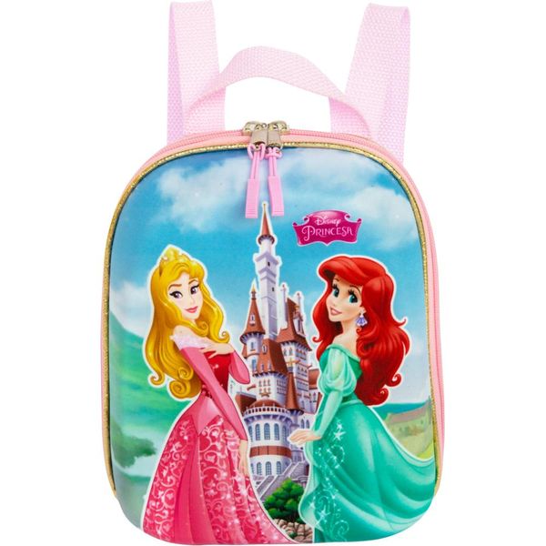 Mochila Pequena Maxtoy 3D Princesas Castelo Rosa Único