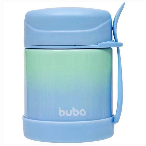 Pote Térmico Buba Aço Inoxidável Com Colher Degradê Azul Único
