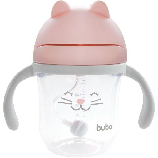 Copo Com Alça Gatinho Buba Rosa Único
