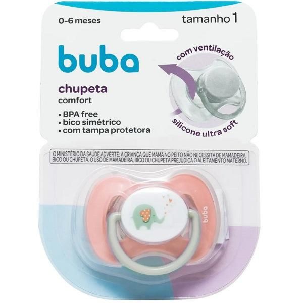 Chupeta Comfort TAM 1 0-6 Meses Elefantinho Buba Azul