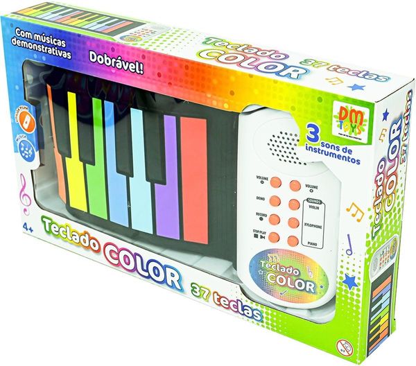 TECLADO COLOR FLEXIVEL 37 TECLAS - DM BRASIL