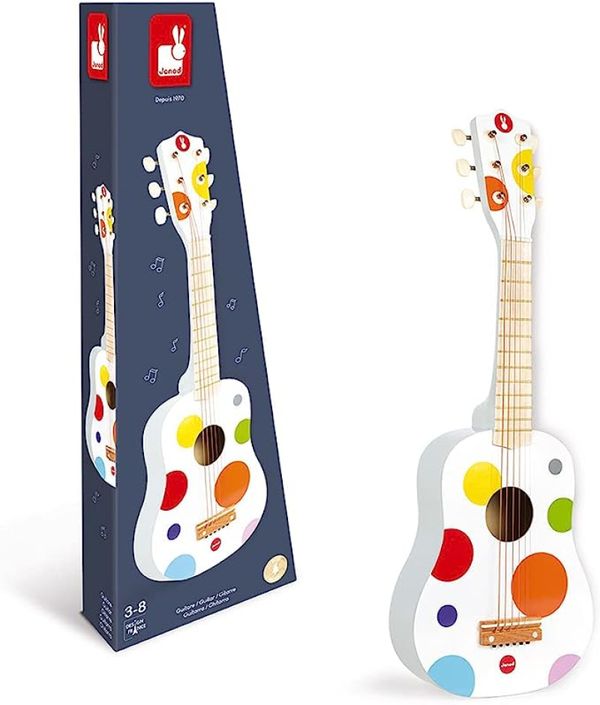 Meu Primeiro Violão Infantil Branco Confetti Janod
