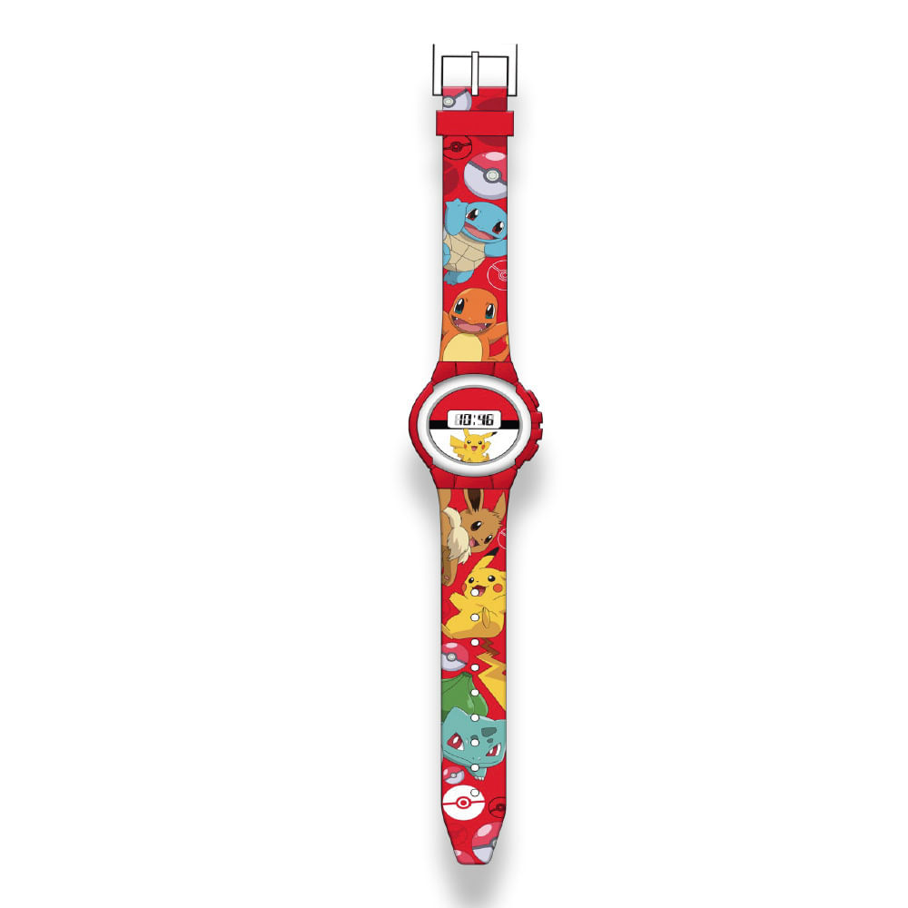 Relógio Digital Infantil - Pokémon - Toyng - Vermelho