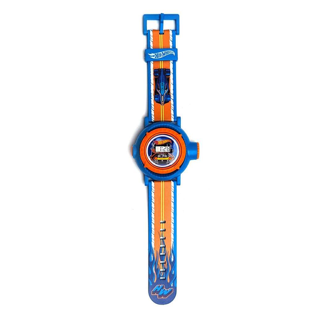 Relogio com Projecao Hot Wheels Azul Fun 0