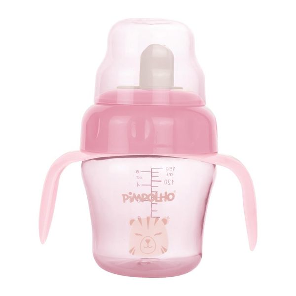 Copo De Treinamento Com Alça E Bico Flexível 150ml Tigresa Feminino Pimpolho - Rosa