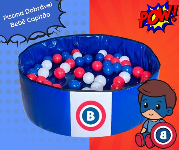 Piscina Dobrável Alegria Piscina De Bolinhas Diversão Capitão Com 200 Bolinhas