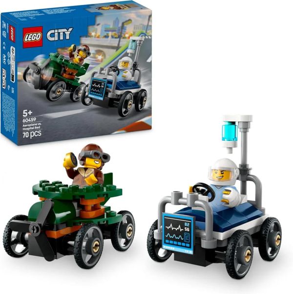 Pack Carros Corrida Avião Vs.Leito De Hospital - Lego 60459