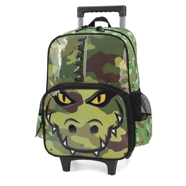 Mochila de Rodinhas Luxcel Up4You Dinossauro Verde Único