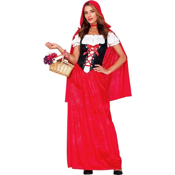 Fantasia Chapeuzinho Vermelho Adulto Feminina de Luxo Completa P / Vermelho