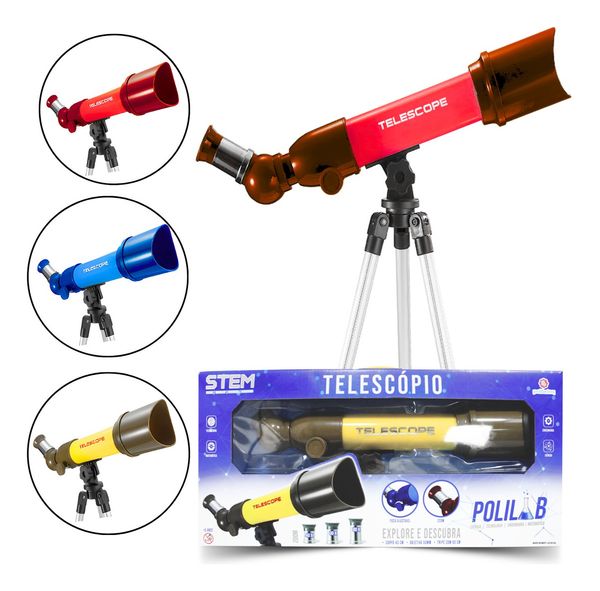 Telescópio Astronômico de Brinquedo Azul Polibrinq 3004