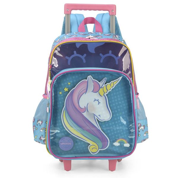 Mochila de Rodinhas Com Alça Luxcel Up4You Unicórnio Verde Único