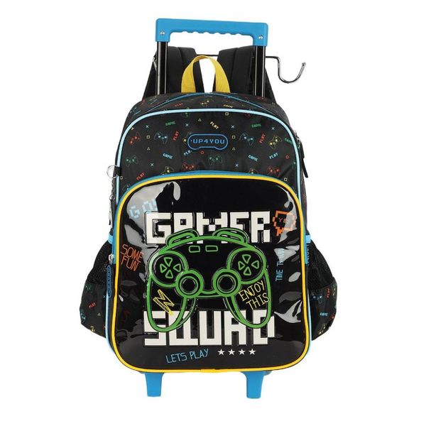 Mochila de Rodinhas Com Alça Luxcel Up4You Gamer Preto Único