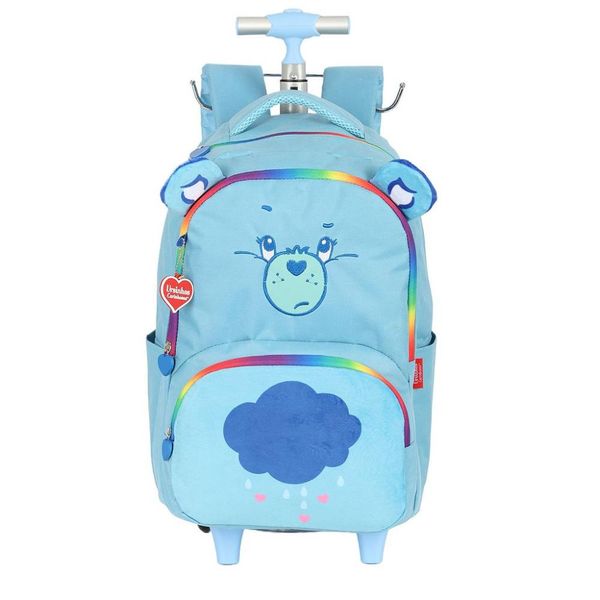 Mochila de Rodinhas Com Alça Luxcel Ursinhos Carinhosos Azul Único
