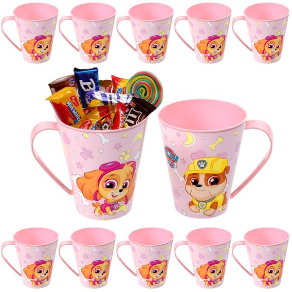 20 Canecas com Alça da Patrulha Canina Rosa Lembrancinha Festa Infantil