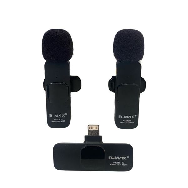 Microfone Lapela Duplo Profissional Entrada IP - Bmax