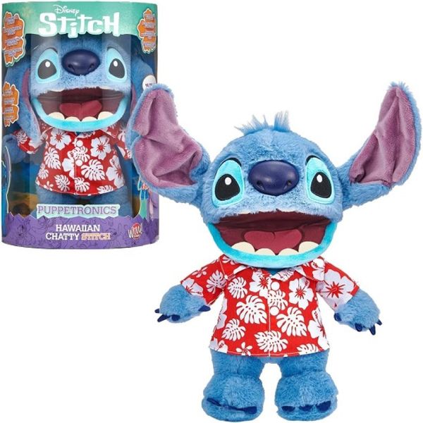Stitch Havaiano Pelúcia Interativa Eletronica Chatty Wow 30 Cm C/ 50 sons  - Sunny