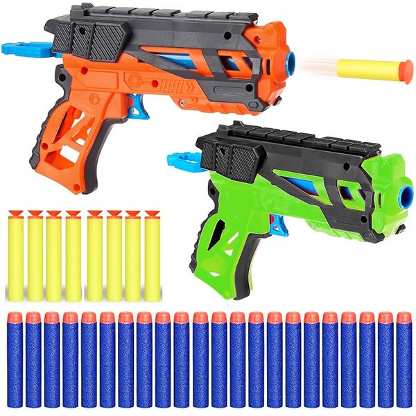 kit com 2 Super Lançadores de Dardos Arminha tipo Nerf Sports + 32 Dardos Infantil