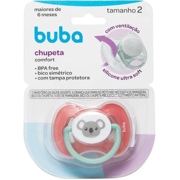 Chupeta Comfort TAM 2 6+ Meses Coala Buba Rosa