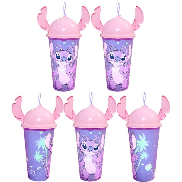 5 Copos Angel Stitch Orelha Festa Aniversário E Decoração