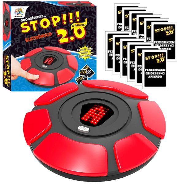 Jogo Stop Eletrônico O ê Stop 2.0 Brinquedo Interativo Tela Som 40 Temas Original