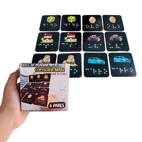 Jogo da Memória com Material Reciclado e Escrita em Braile 5 pares