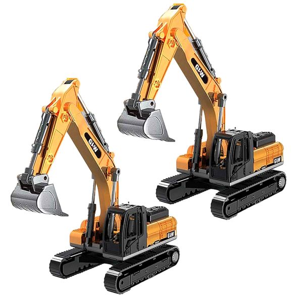 Kit 2 Mini Trator Escavadeira Articulada Esteira Cabine 360