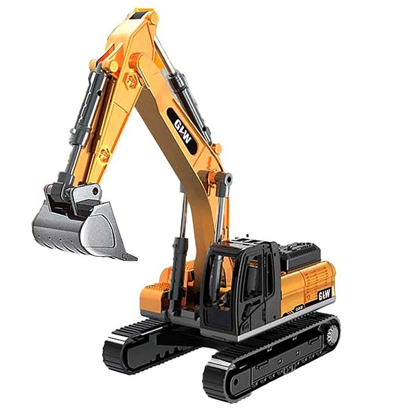 Brinquedo Mini Trator Escavadeira Articulada Esteira Cabine Gira 360°
