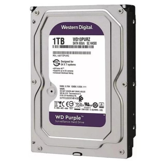 HD Externo Disco Rígido Interno 1Tb WD Purple Computador DVR