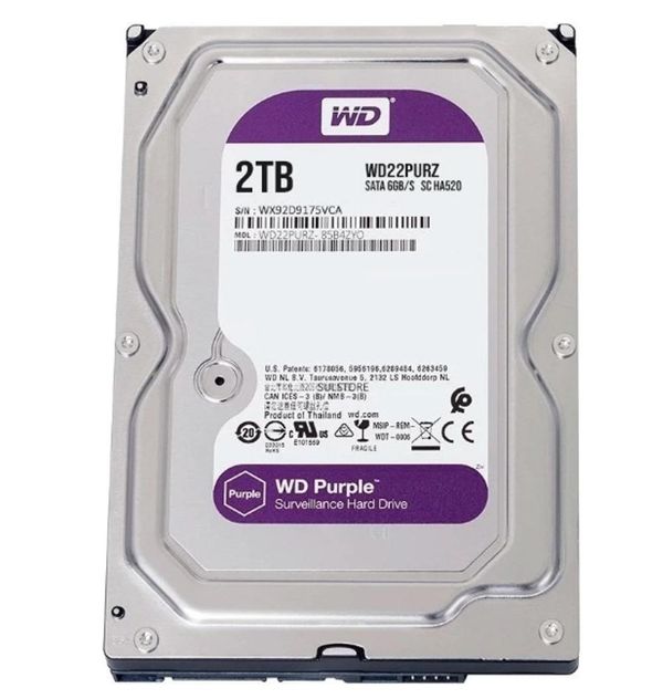 HD Externo Disco Rígido Interno 2Tb WD Purple Computador DVR