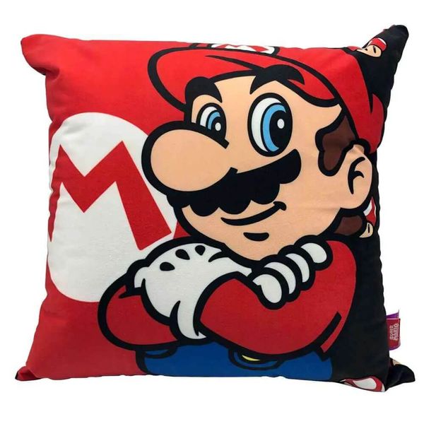 Almofada Fibra Veludo 40x40cm Super Mario Bros Mushroom - Zona Criativa