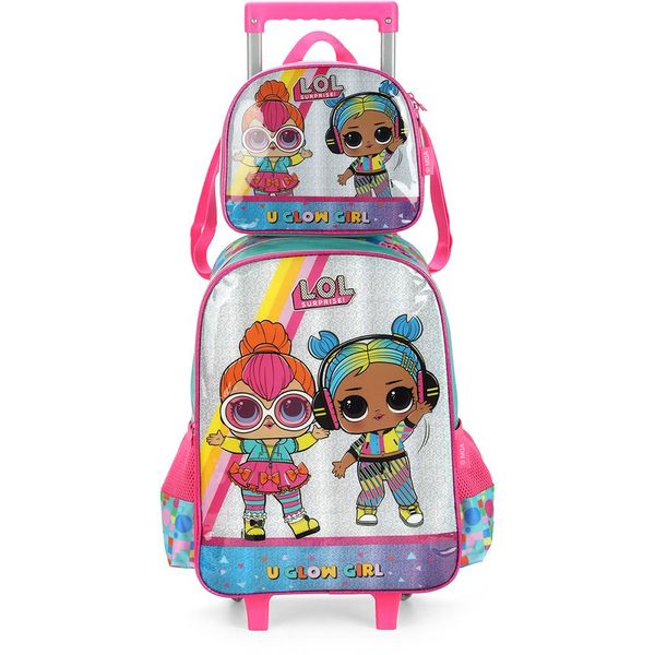 Kit Mochila de Rodinhas Lancheira Luxcel Lol Suprise Verde Único