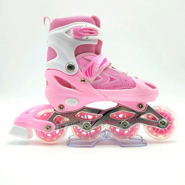 Patins Inline Roller Ajustável Infantil/juvenil ROSA 37-40