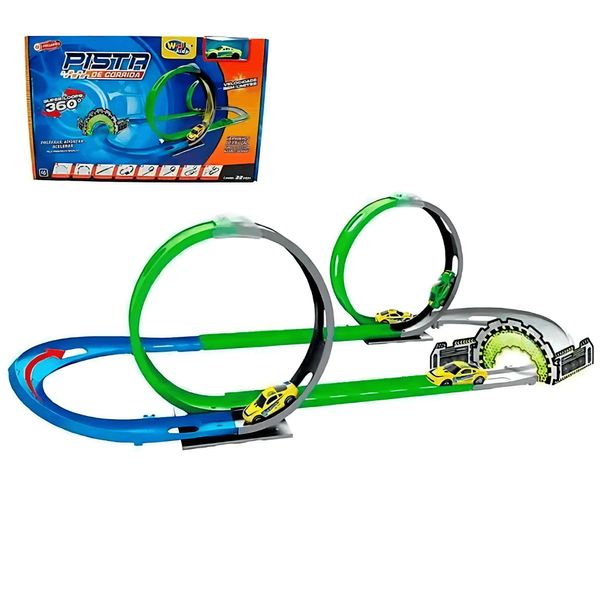 Pista de Carrinho Top Speed 360 Com Lançador