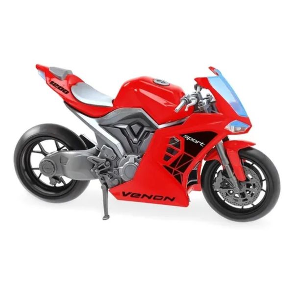 Moto Venon 1200 Sport 28cm Miniatura Usual Brinquedos Vermelho