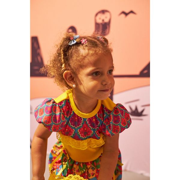 Vestido Infantil Festa Junina Menina para Bebe Caipirinha GG