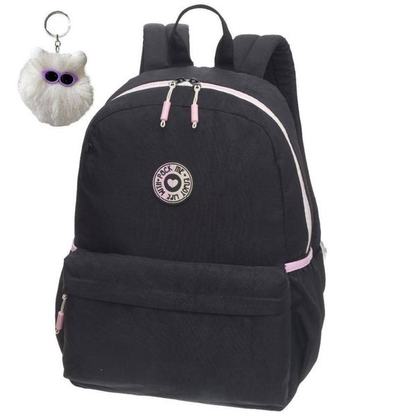Mochila de Costas Juvenil Crinkle Pack Me Life 7980304A Preto